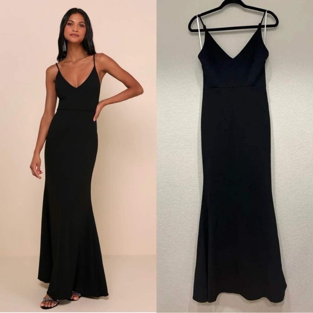 Size S - NWOT Lulus‎ Infinite Glory Black Maxi Dress